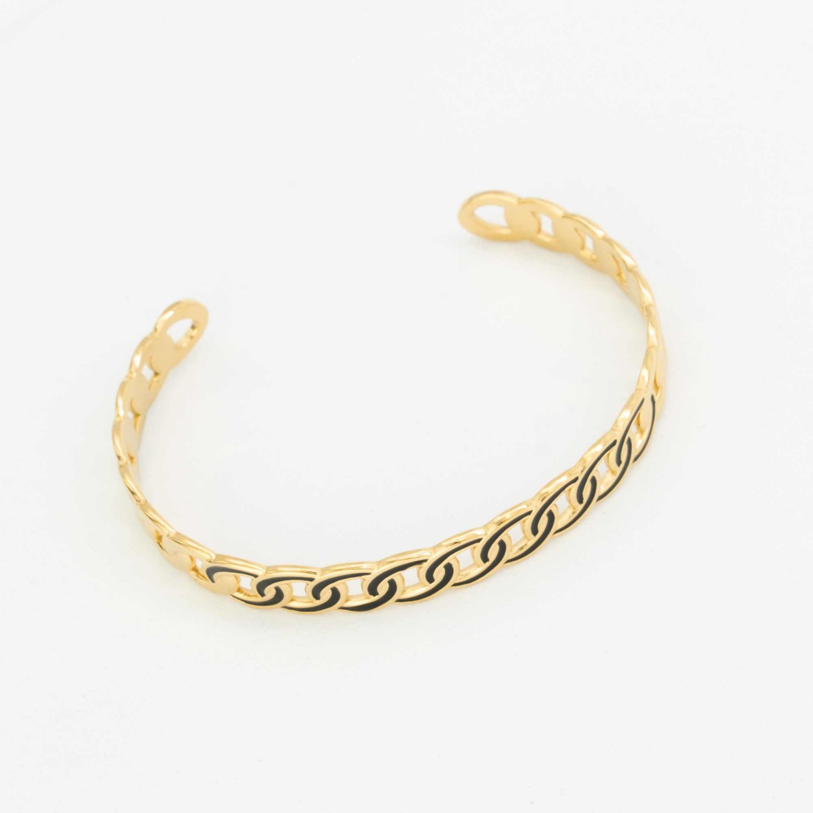 Colored Chain Bangle Bracelet Color:Black