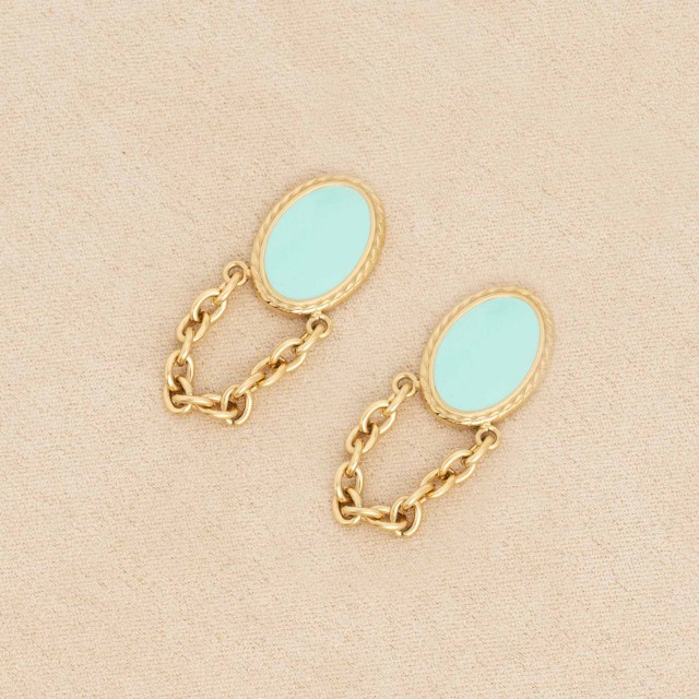 Boucles d'Oreilles Acier Inoxydable Color:Blue