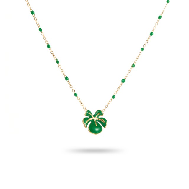 Collier Orchidée en Fleur Couleur:Vert