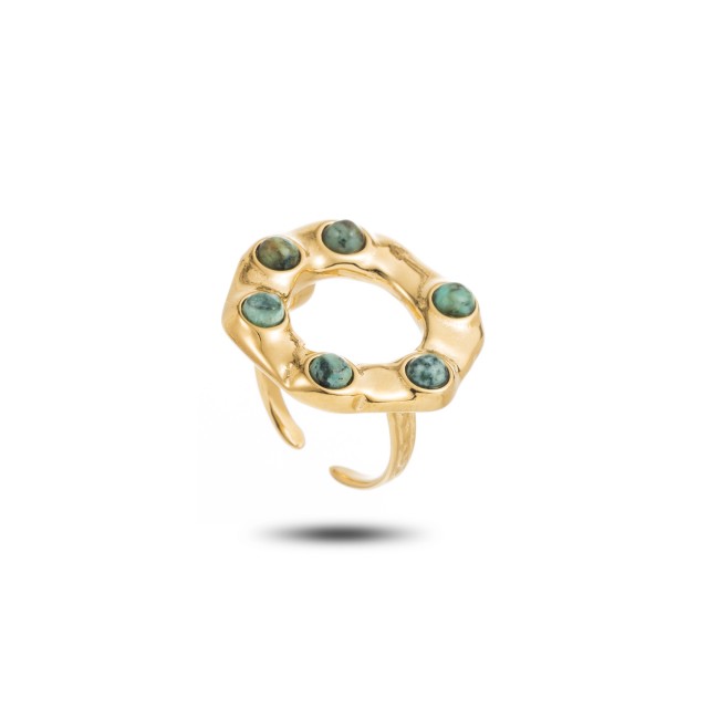 Stainless Steel Ring Stone:Africain Turquoise