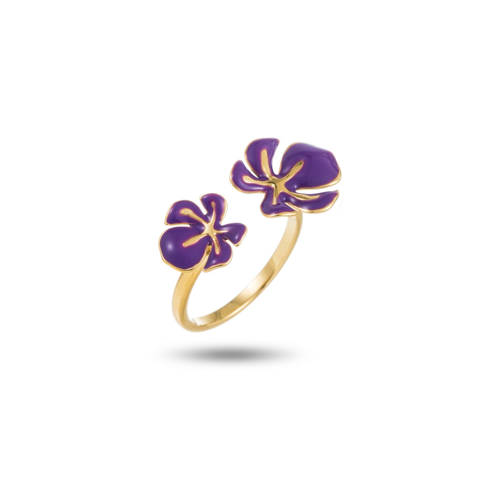 Bague Double Orchidée Couleur:Violet