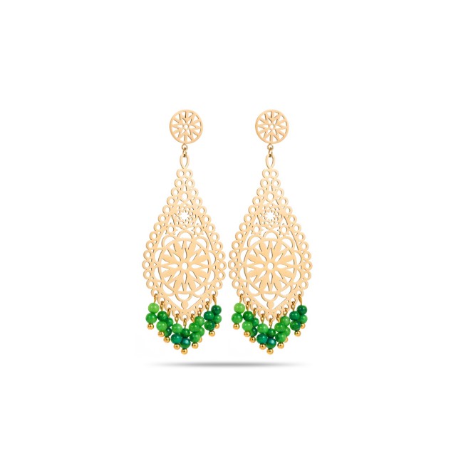 Stainless Steel Smart Earrings Color:Green