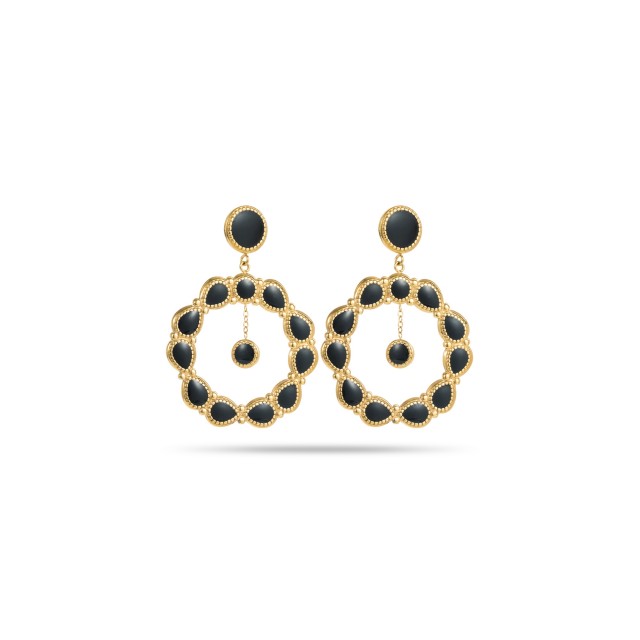 Stainless Steel Smart Earrings Color:Black