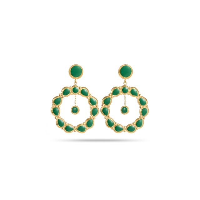 Stainless Steel Smart Earrings Color:Green