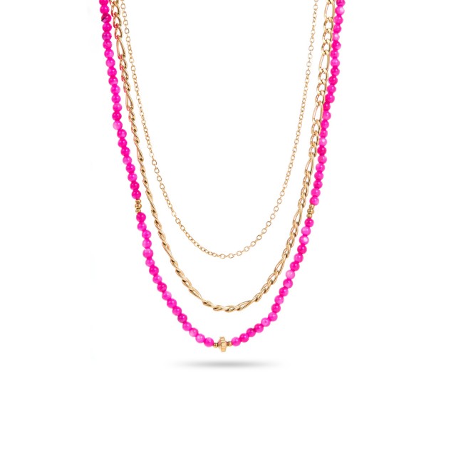 Collier   Couleur:Rose Fuchsia