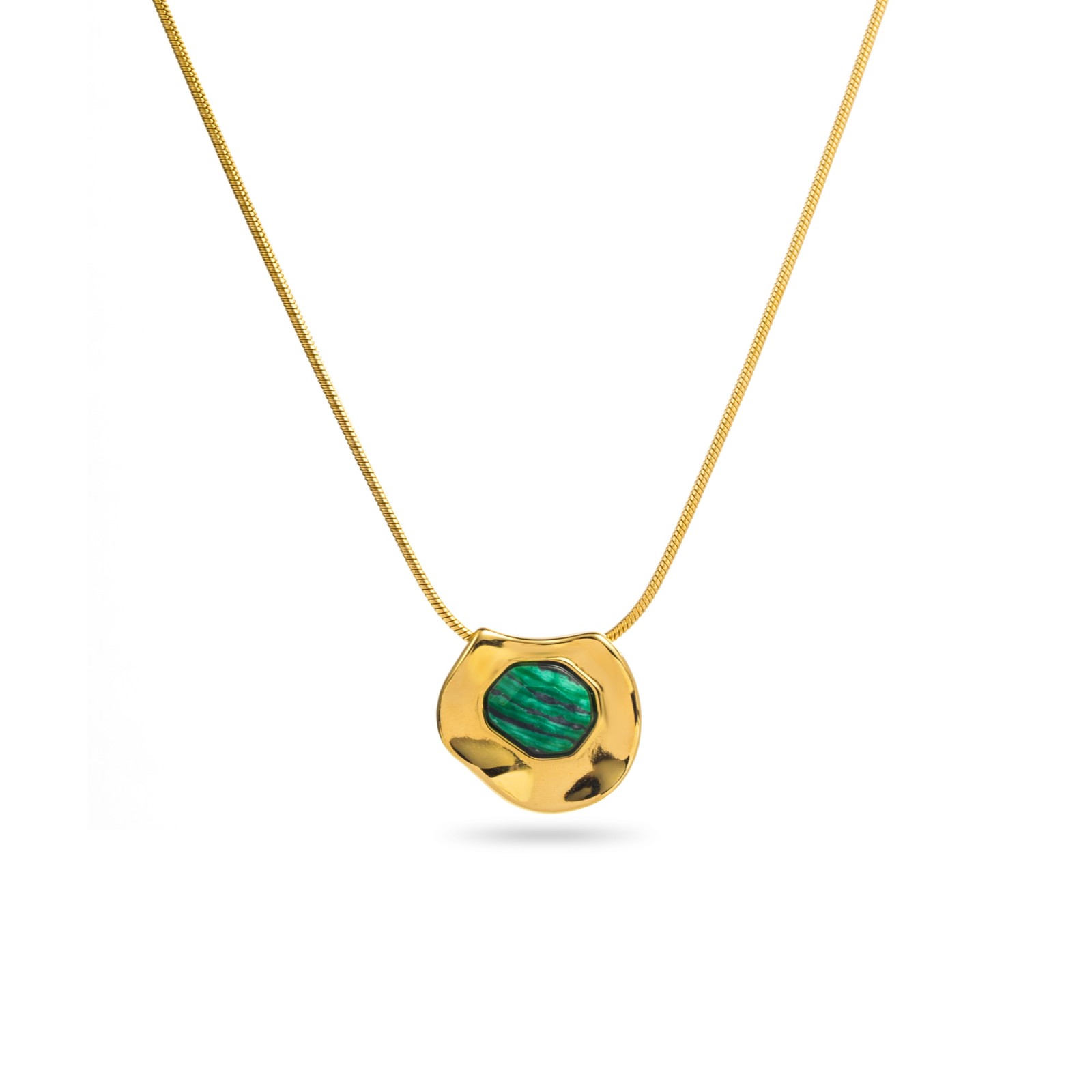 Stainless Steel Short Necklace Color:Green