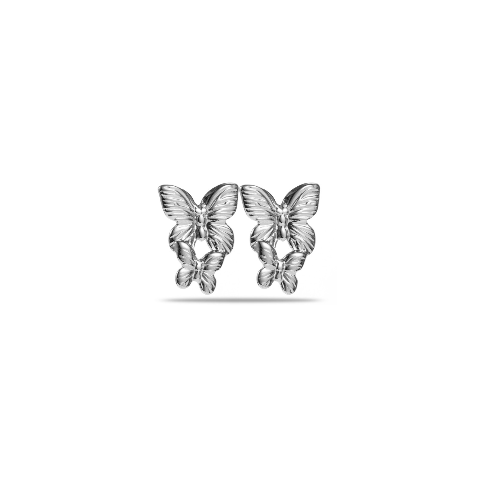 Boucles d'Oreilles ronde pierre Acier Inoxydable 