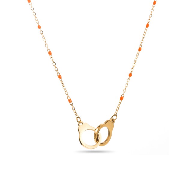 Collier Acier Inoxydable Color:Orange