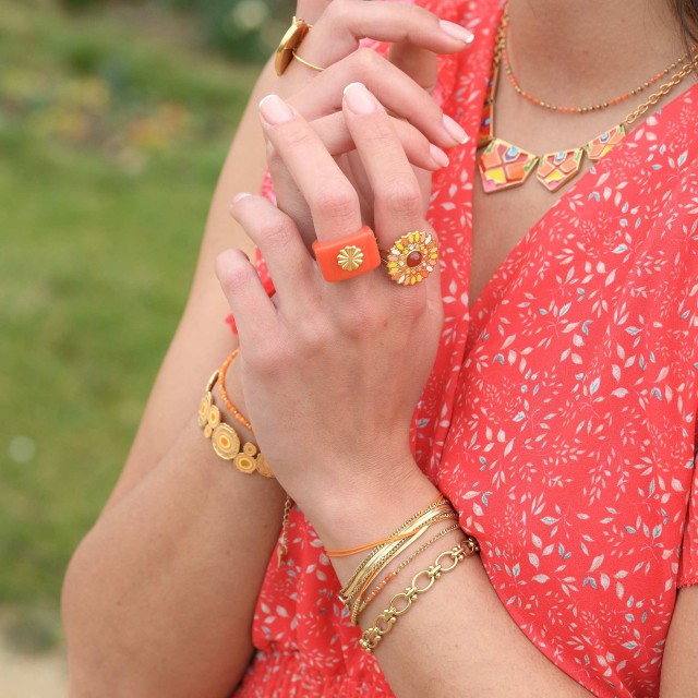 Multi-Row Bracelet with Star Pendant 