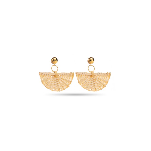 Half Moon Raphia Earrings 