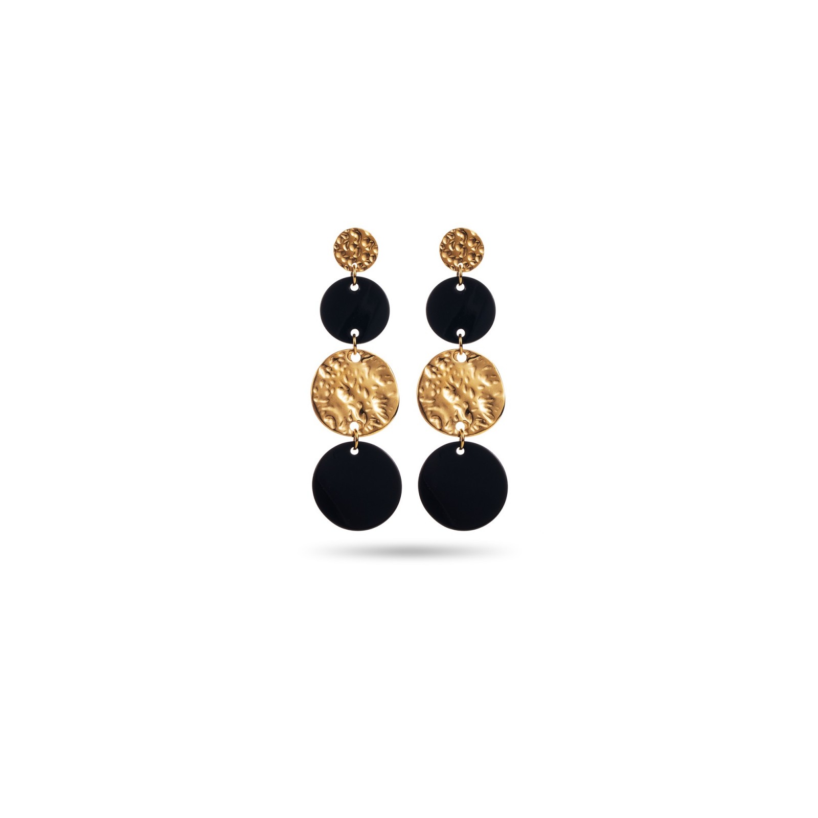 Round Hanging Earrings Color:Black