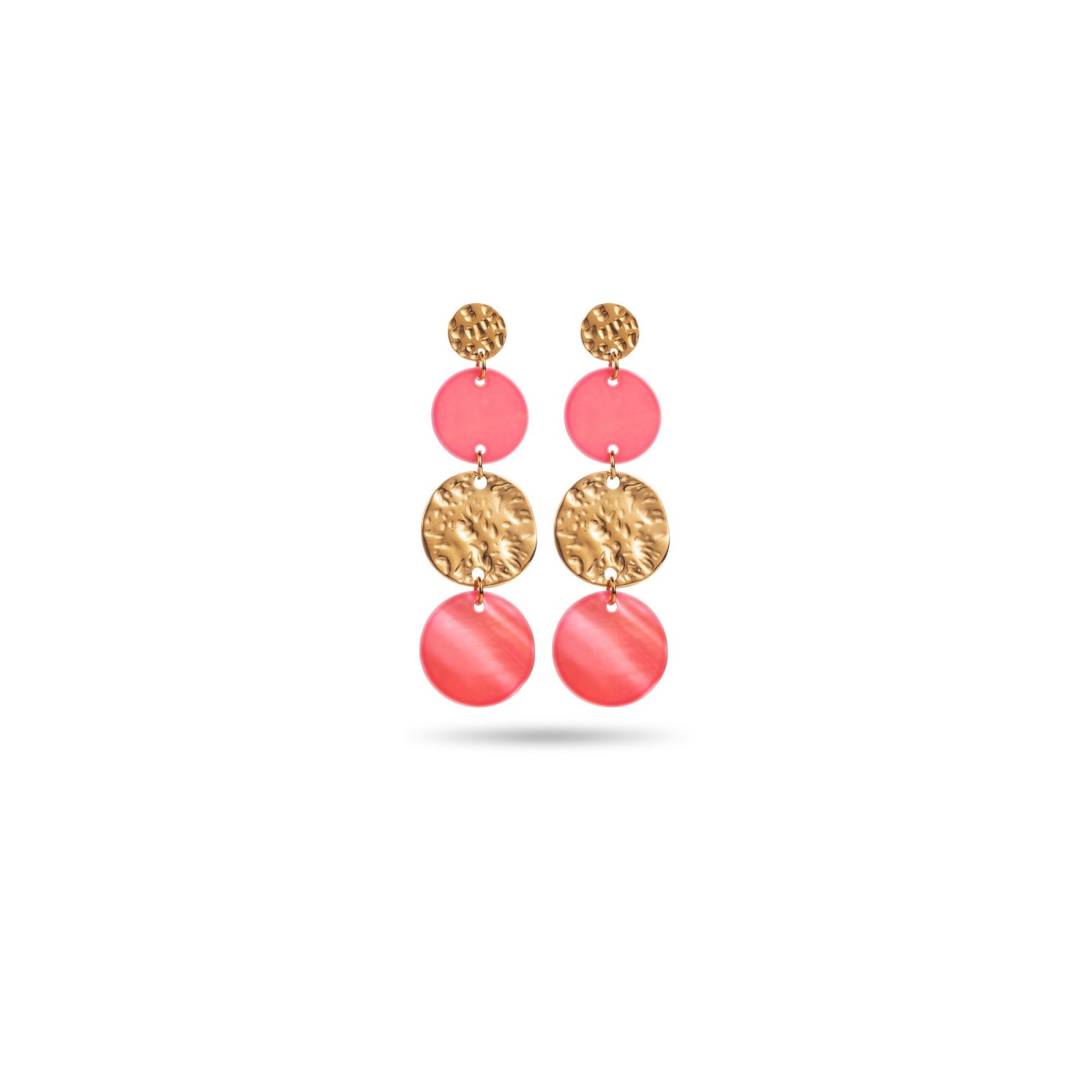 Round Hanging Earrings Color:Pink