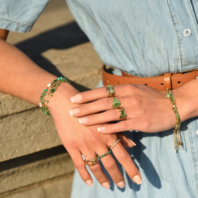 Colored Bracelet with Pearls 