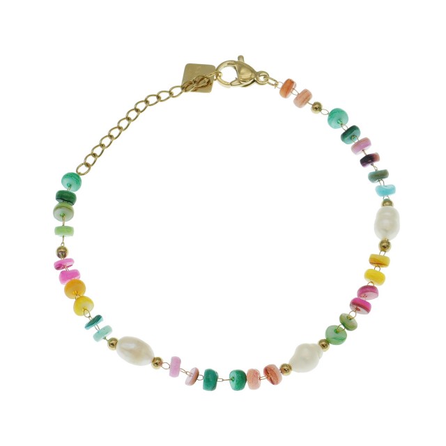 Colored Bracelet with Pearls Color:Multi-Color