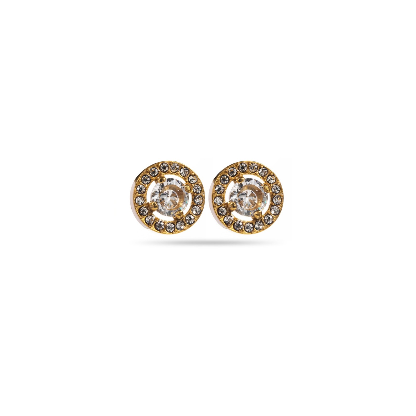 Halo Rhinestone Earrings Color:Gold