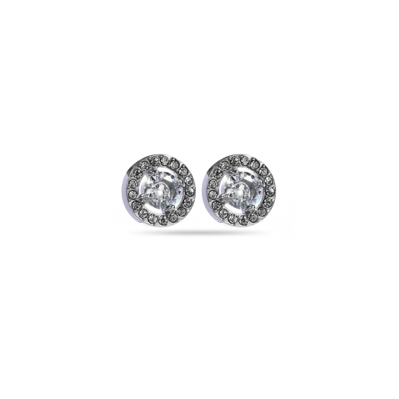 Halo Rhinestone Earrings Color:Silver