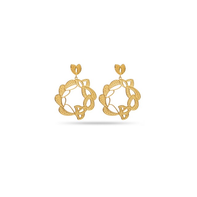 Ornemental Hoops Earrings Color:Gold