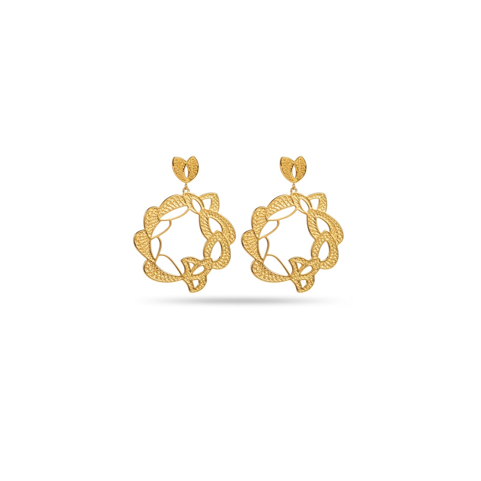 Ornemental Hoops Earrings Color:Gold