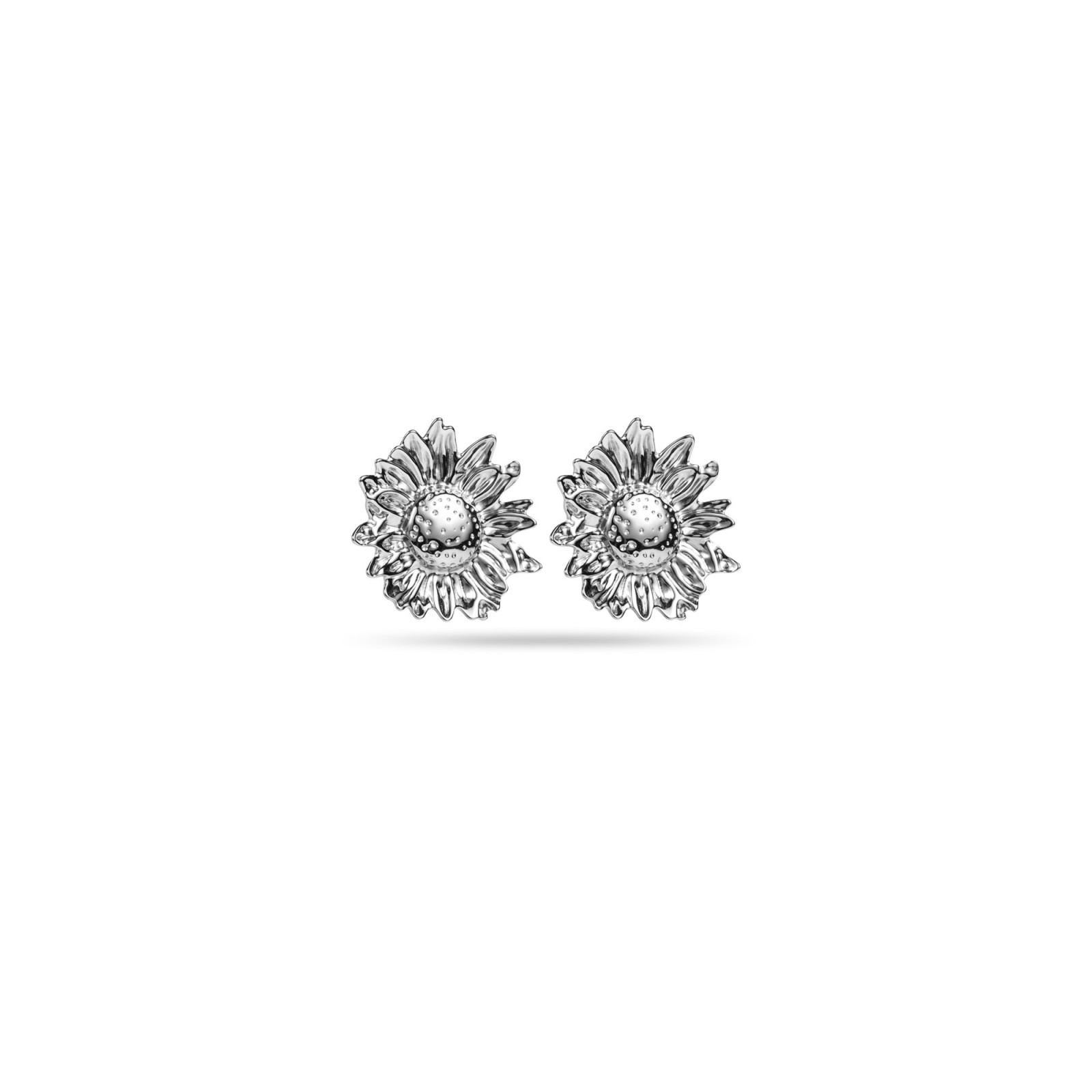 Boucles d'Oreilles Grandes Marguerites Couleur:Argent