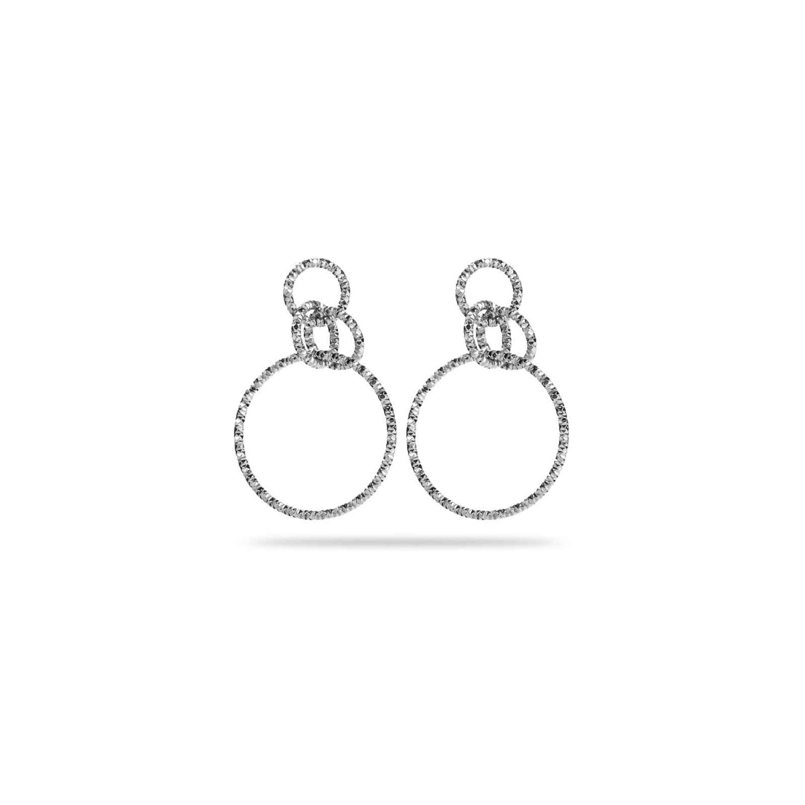 Boucles d'Oreilles Créoles Scintillantes Couleur:Argent