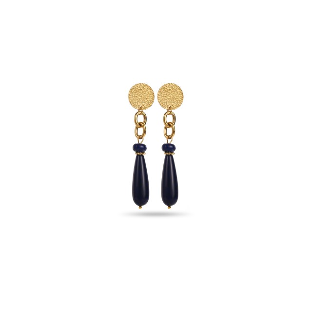 Stone Drop Pendant Earrings Stone:Lapis Lazuli