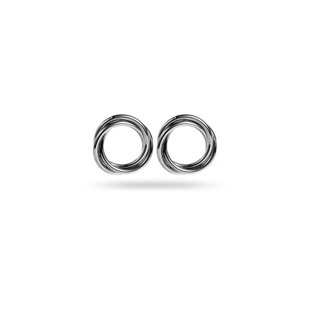 Interlaced Circles Earrings Color:Silver