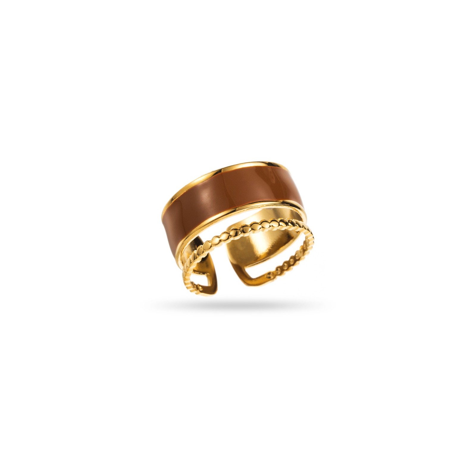 Colored Ring with Pearling Effect Color:Brown