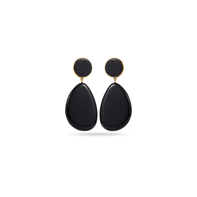 Large Colorful Pendant Earrings Color:Black