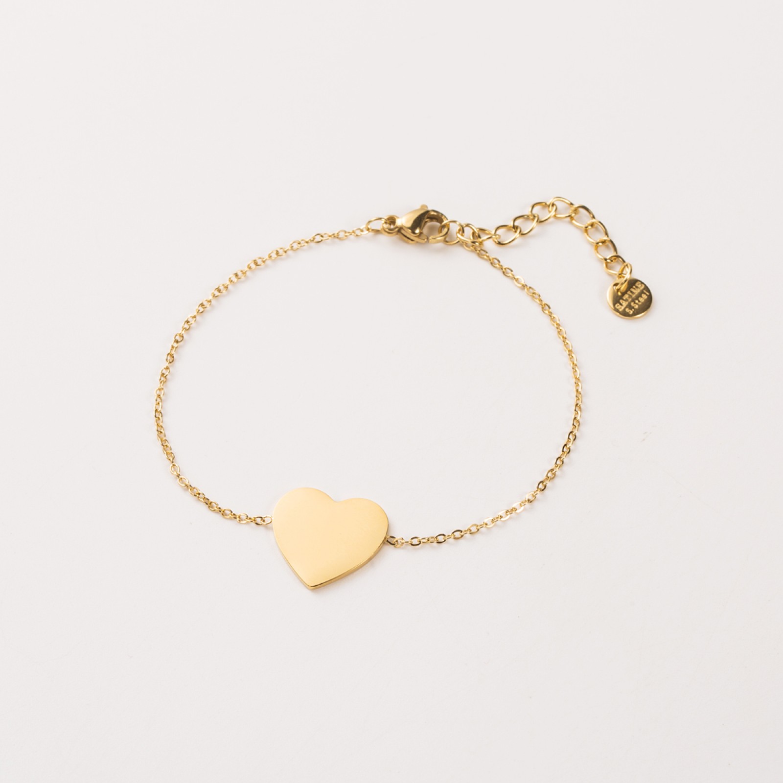 Bracelet Fin Pendentif Coeur Personnalisable Couleur:Or