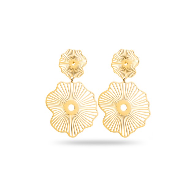 Laser-cut Double Flower Earrings 