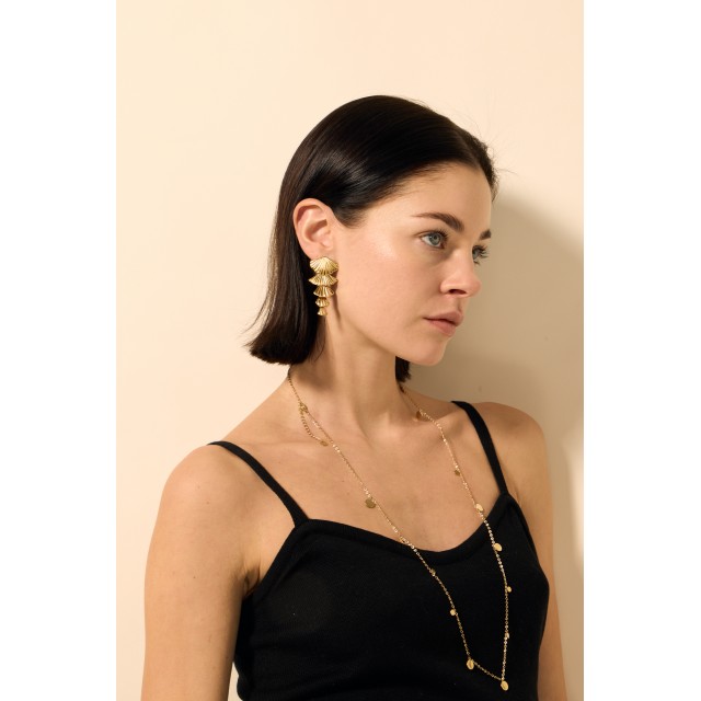 Cascading Ginkgo Leaf Earrings 