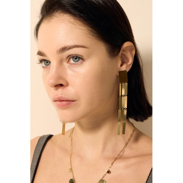 Geometric Cascading Rectangle Earrings 