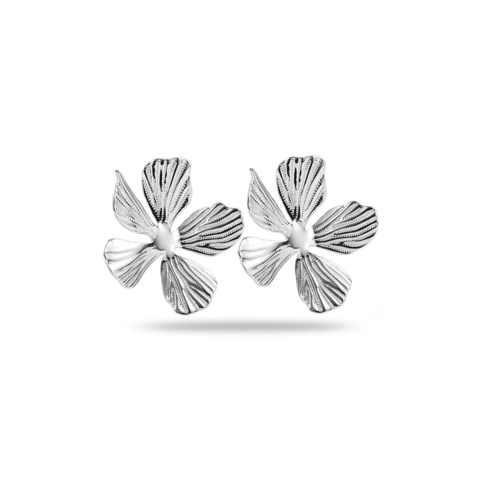 Elegant Flower Studs Earrings Color:Silver