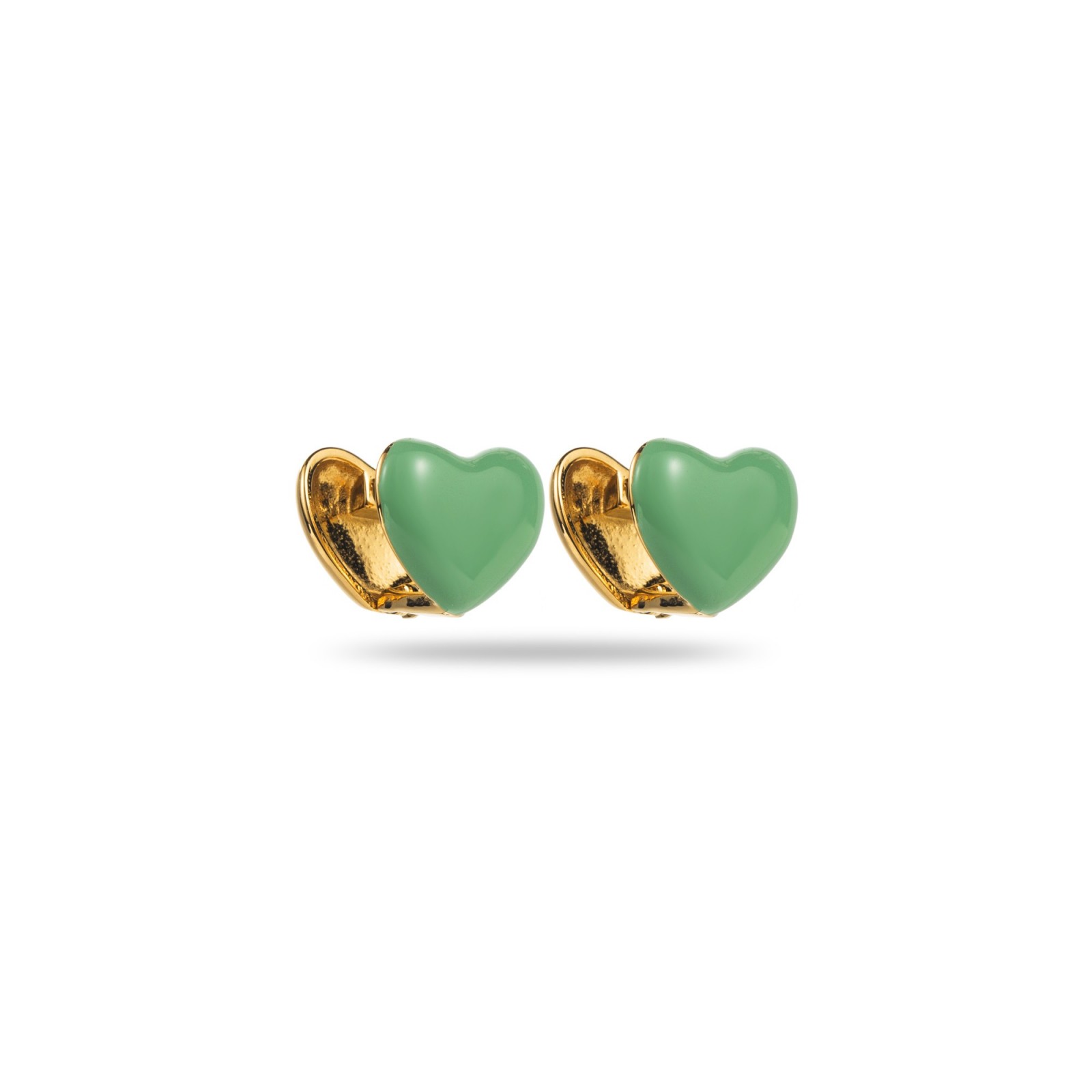 Mini Colored Heart Studs Earrings Color:Green