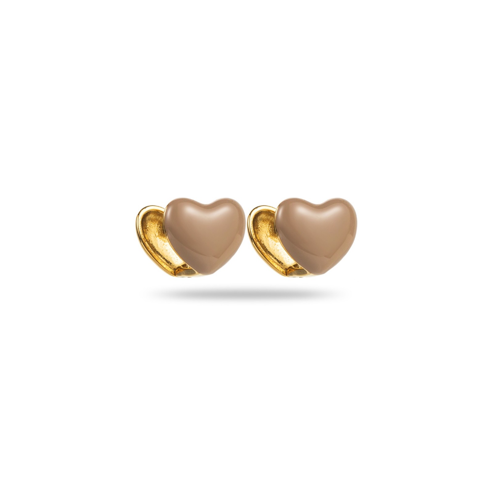 Mini Colored Heart Studs Earrings Color:Taupe