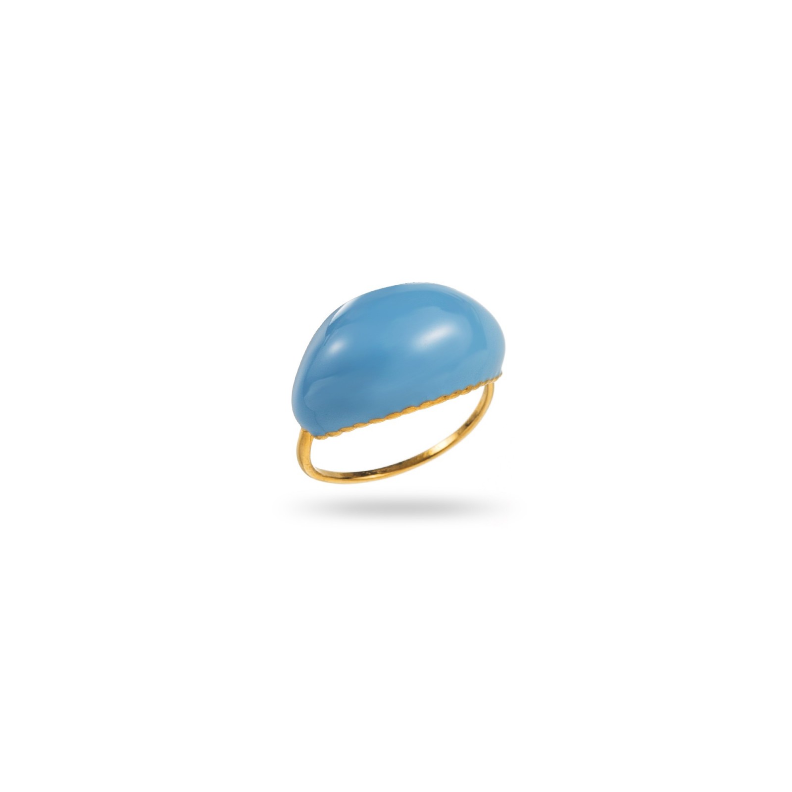 Large Oval Colored Ring Color:Blue