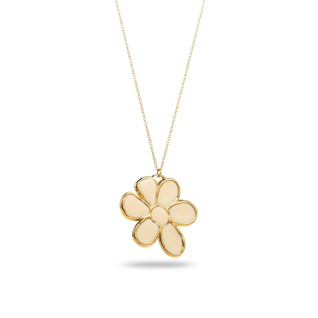 Collier Pendentif Coloré "Playful Flower" Couleur:Blanc