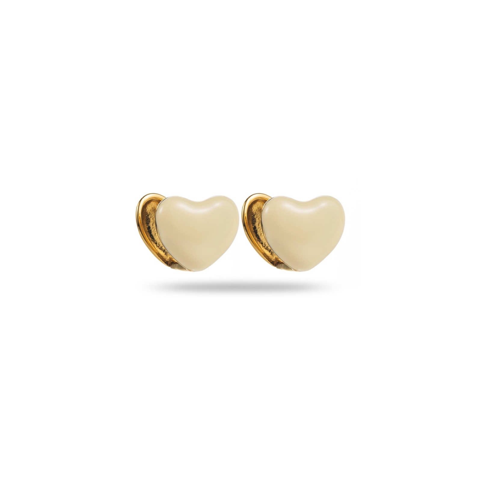 Mini Colored Heart Studs Earrings Color:White