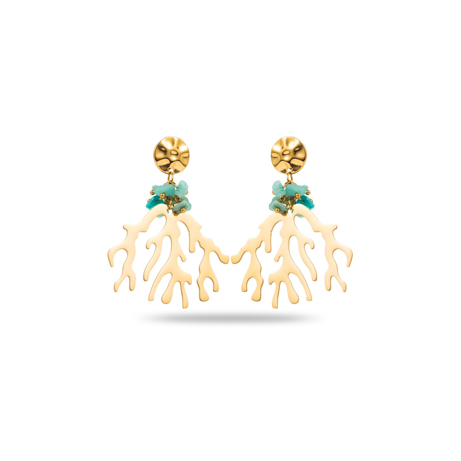 Seaweed Hanging Earrings Stone:Amazonite