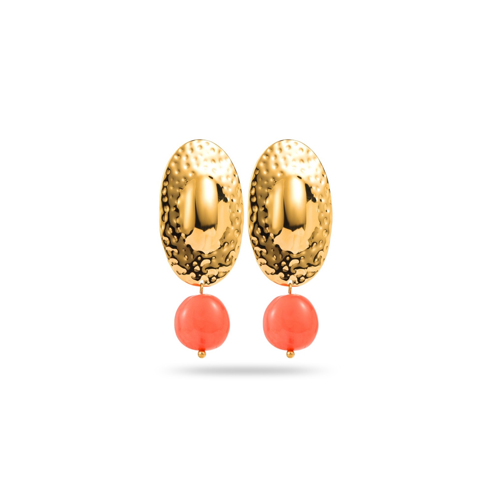 Boucles d'Oreilles Color:Coral