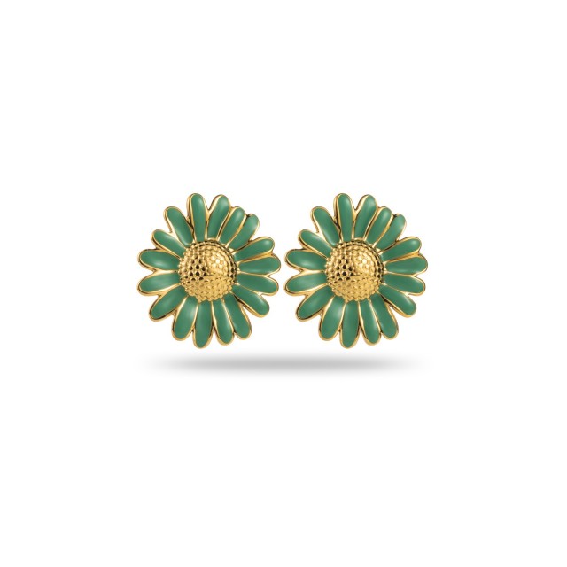 Colorful Daisy Studs Earrings Color:Olive Green