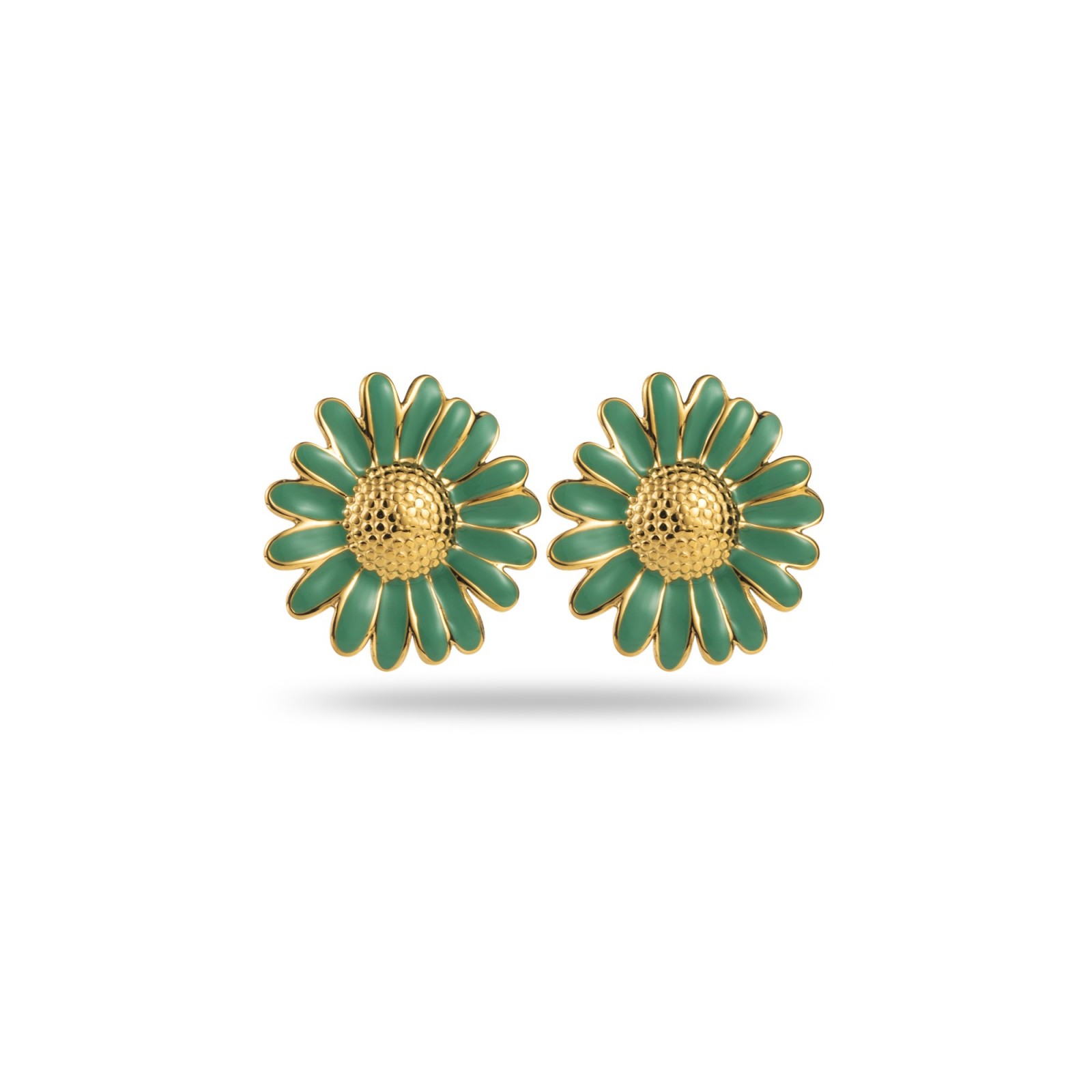 Colorful Daisy Studs Earrings Color:Olive Green