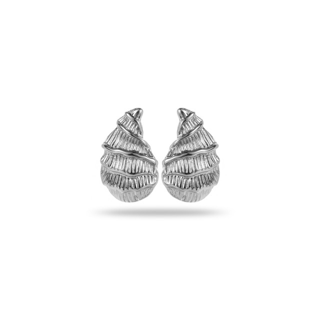 Sea Shell Studs Earrings Color:Silver