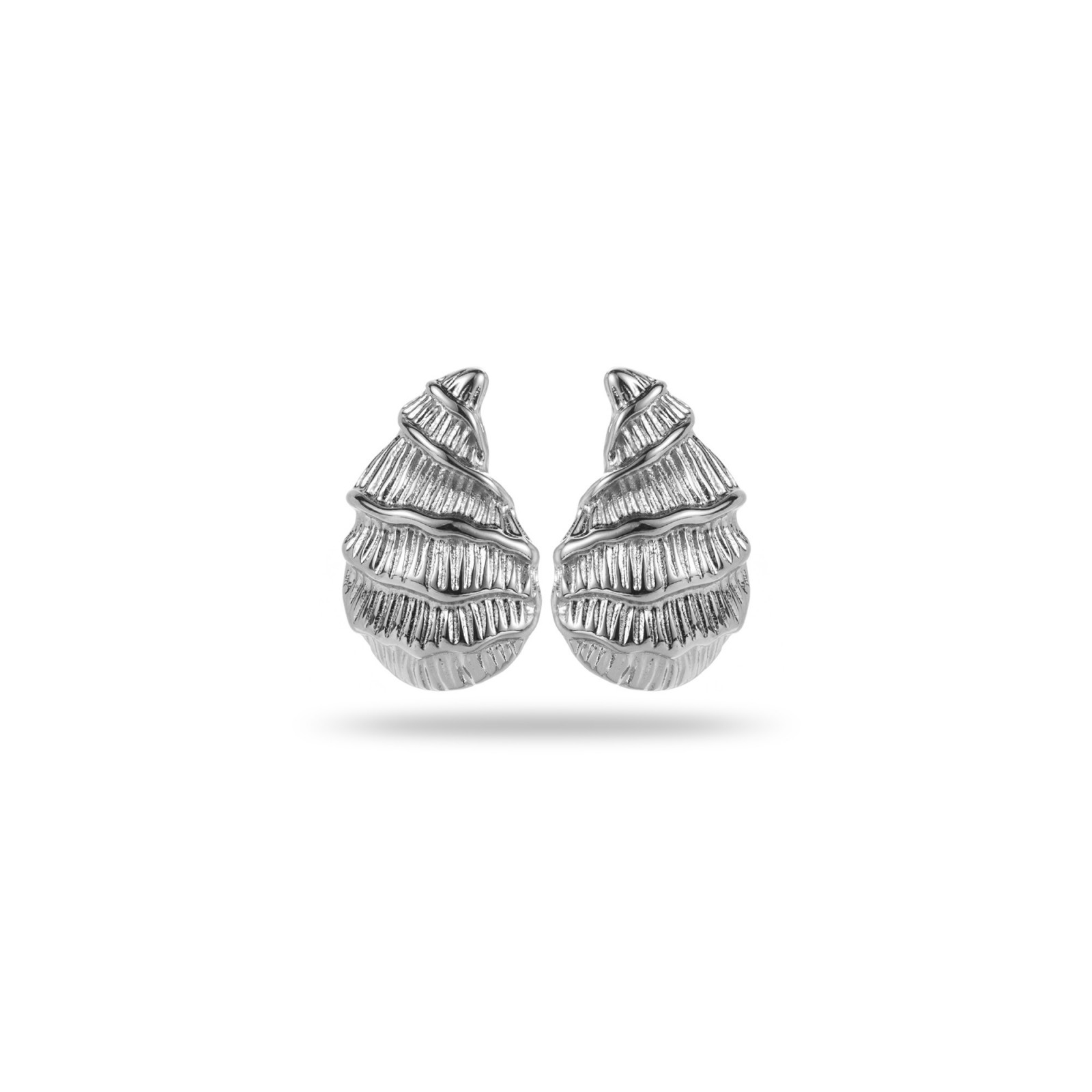 Sea Shell Studs Earrings Color:Silver