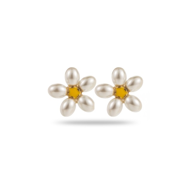 Petite Marguerite Studs Earrings Color:White