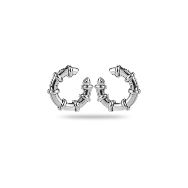 Round Ear Cuff with Rings Color:Silver