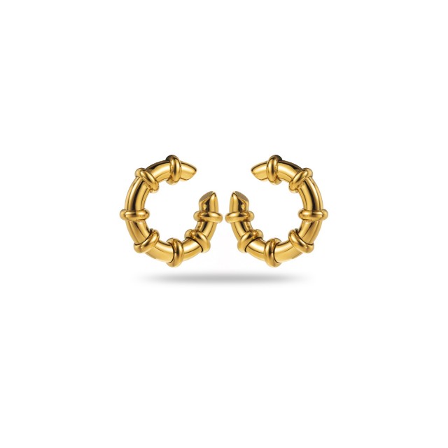 Round Ear Cuff with Rings Color:Gold