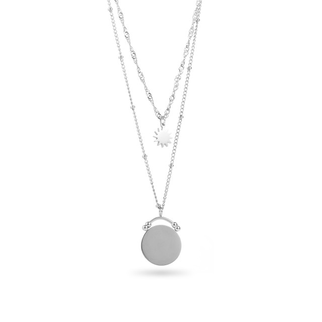 Collier Double Rang à Pendentif Pampille avec Arc