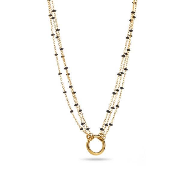 Figaro Chain Necklace with Mother-of-Pearl Pearls