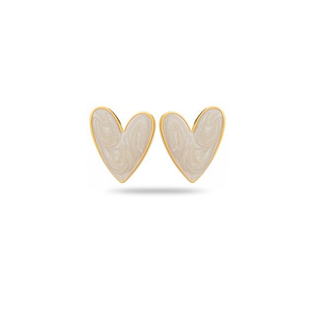 Boucles d'Oreilles ronde pierre Acier Inoxydable